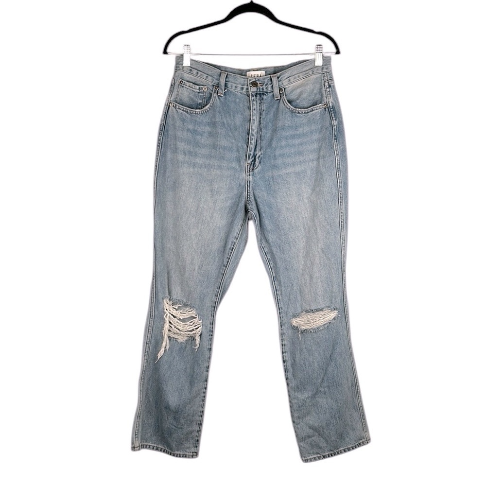 Pistola High Rise Distressed Straight Jeans Size 30